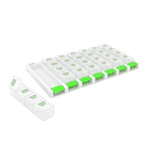 Ezy Dose Push Button Weekly 7-Day Pill Organizer, Small