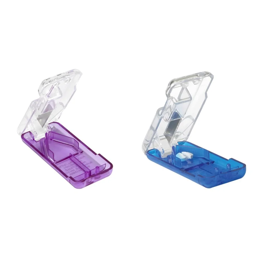Ezy Dose Pill Cutter and Splitter with Dispenser Travel Sized Purple