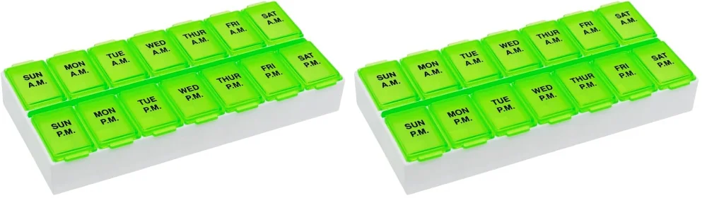 Ezy Dose Weekly 7-Day AM/PM Pill Organizer, stackable, Medium