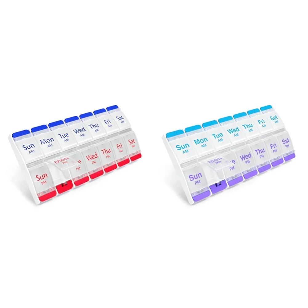 Ezy Dose 7-Day AM/PM Push Button Pill Case Bundle