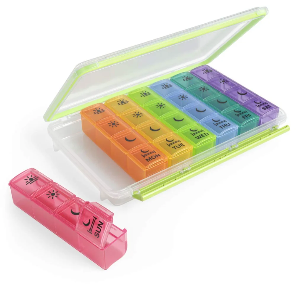 Ezy Dose Weekly 7-Day Pill Case, 4x a day, pop-out, XL