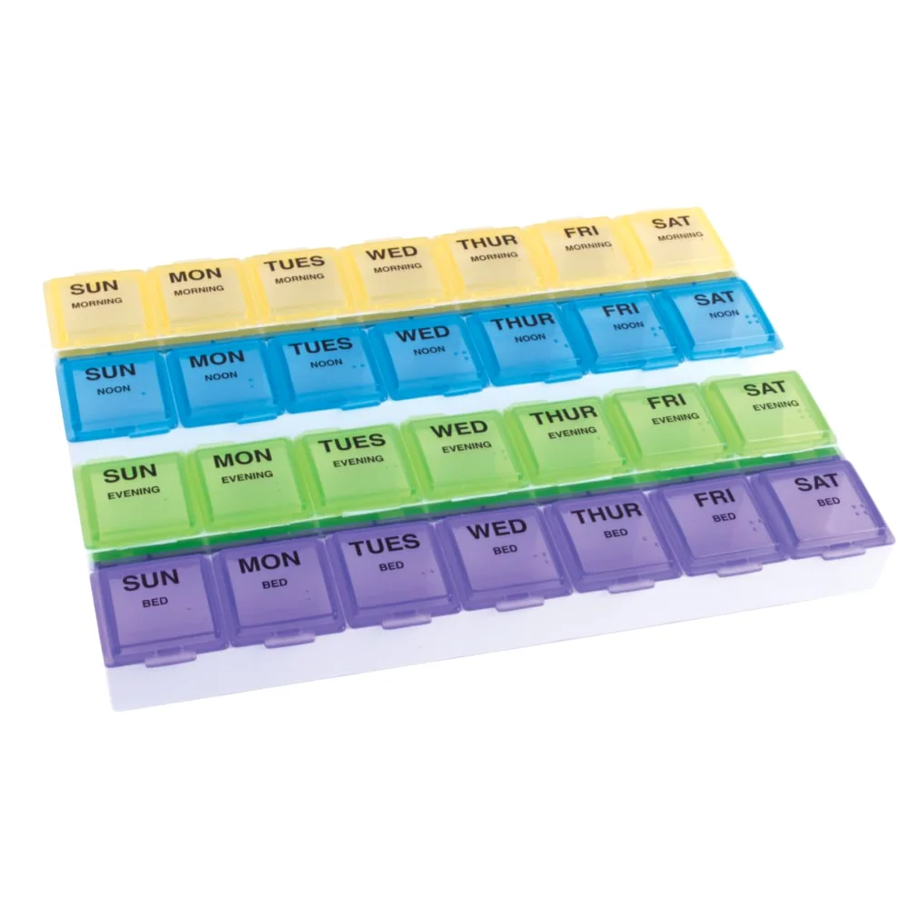 Ezy Dose Weekly 7-Day Pill Organizer, 4x a day, Large
