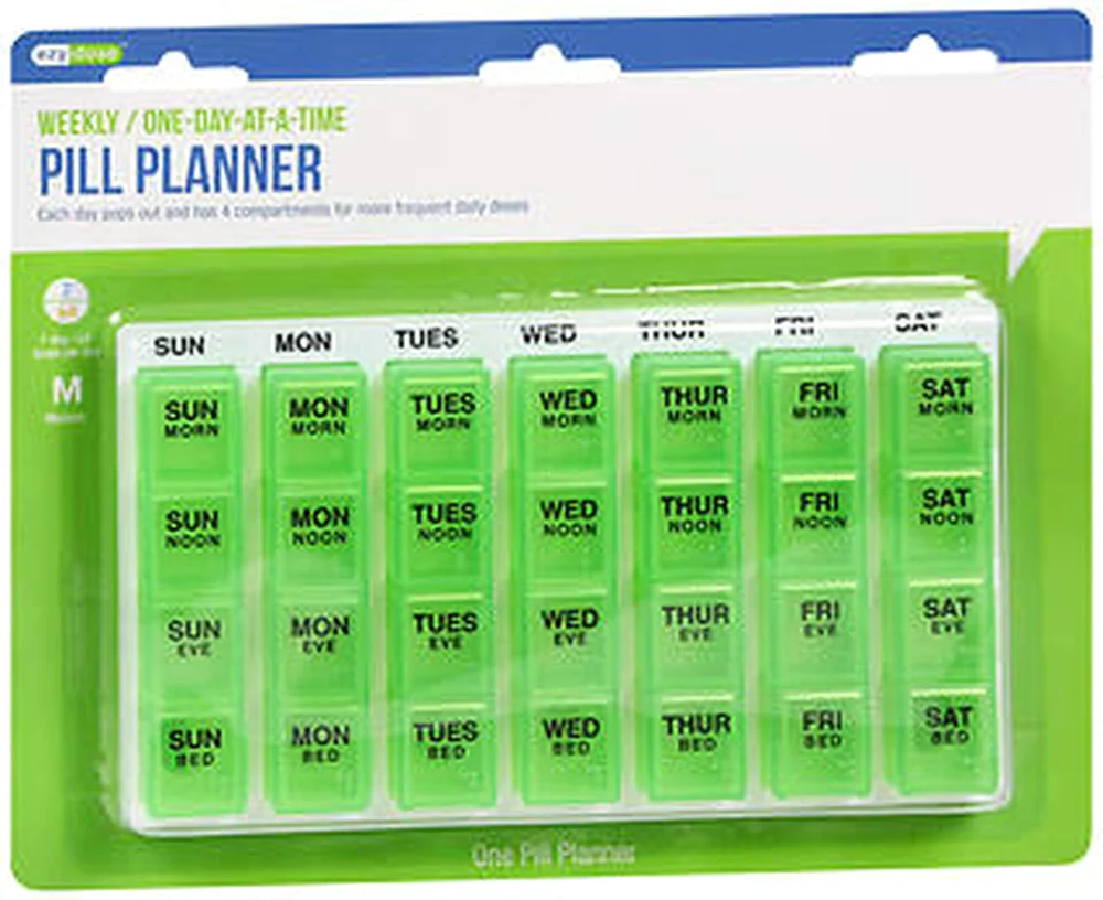 Ezy Dose One-Day-At-A-Time Weekly Medication Organizer Tray