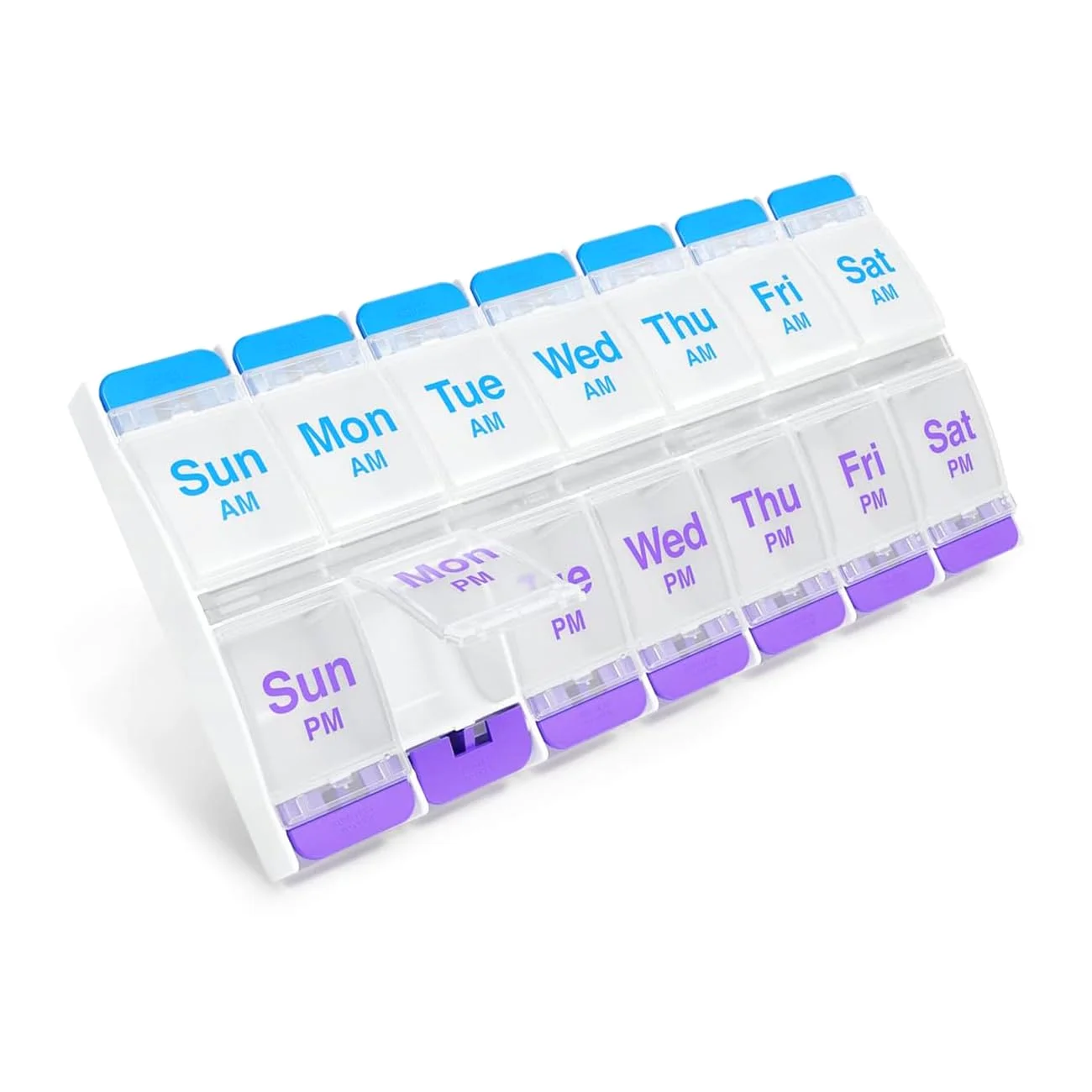 Ezy Dose Weekly 7-Day AM/PM Pill Organizer, push button, XL