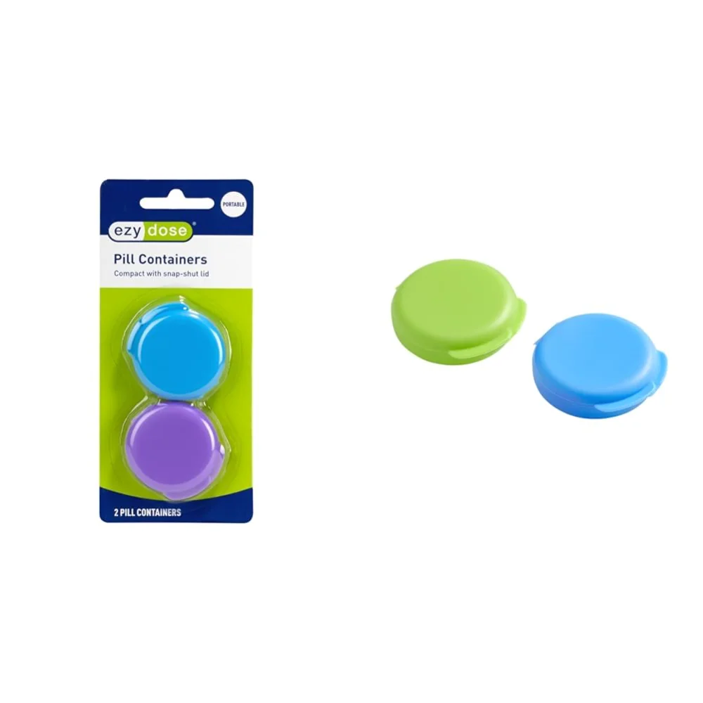 Ezy Dose Daily Round Portable On-The-Go Pocket Pharmacy Pill Box