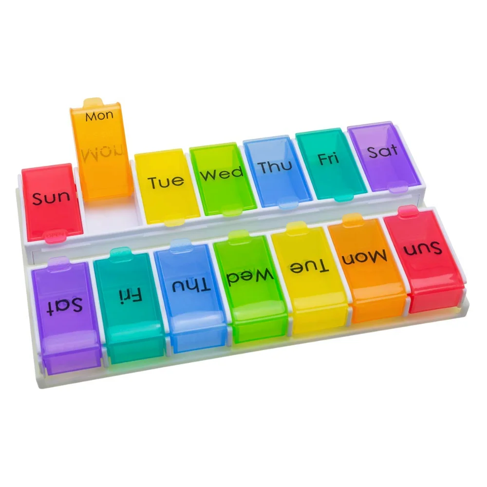 Ezy Dose Weekly 14-Day Pill Organizer, snap lid, Large