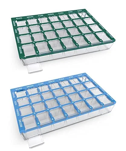 Ezy Dose 2 Pack Pharmadose 7-Day Pill Vitamin Organizer