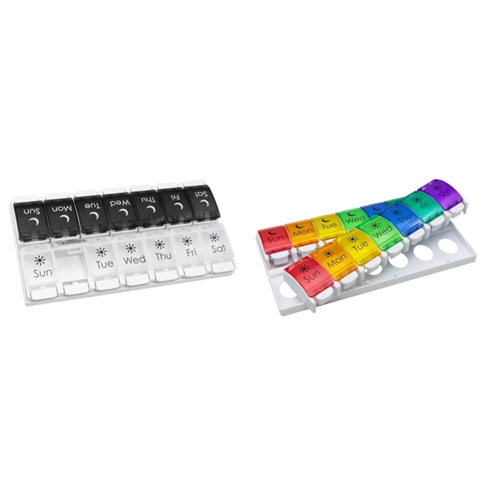 Ezy Dose Push Button 7-Day & Weekly 7-Day Pill Case Bundle