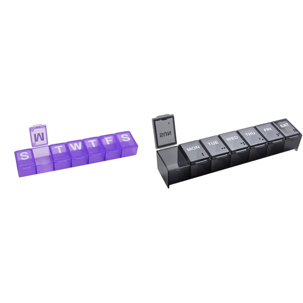 Ezy Dose Weekly 7-Day Pill Organizer, snap lid, XL, Purple