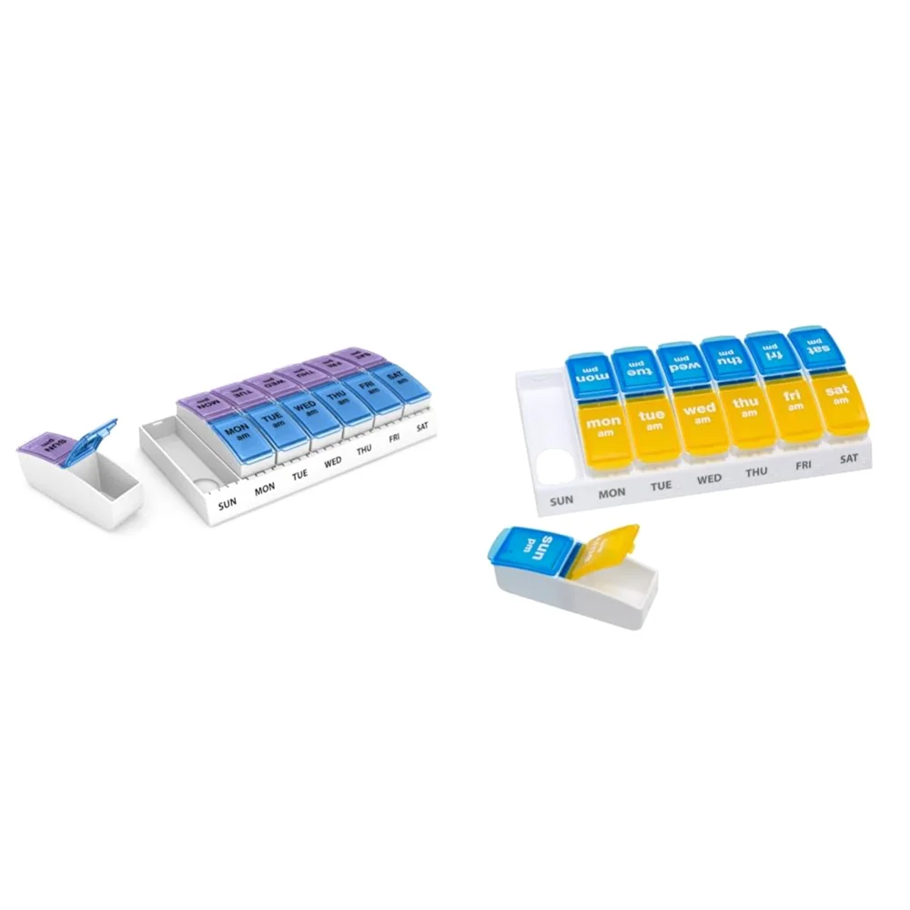 Ezy Dose 7-Day AM/PM Pill Planner with Push Buttons