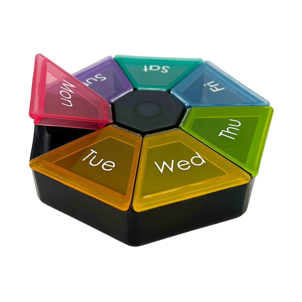 Ezy Dose Weekly 7-Day Pill Organizer, Rainbow