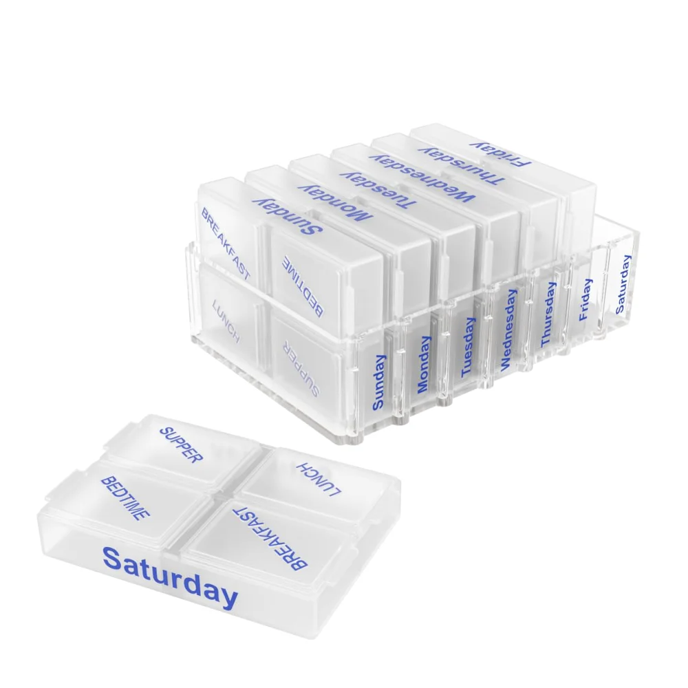 Ezy Dose Weekly 7-Day Pill Organizer, removable compartments